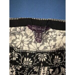 Long Tall Sally A-Line Maxi Skirt Size 20 Black / White Floral Abstract Slit